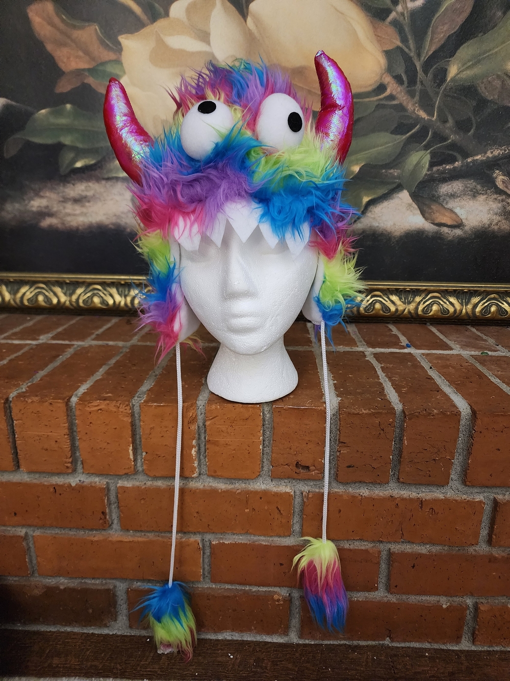 Kids Rainbow Monster Hat Costume - Multicolor Faux Fur